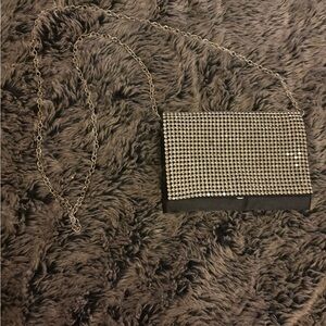 Glamorous Black and Silver Evening Clutch